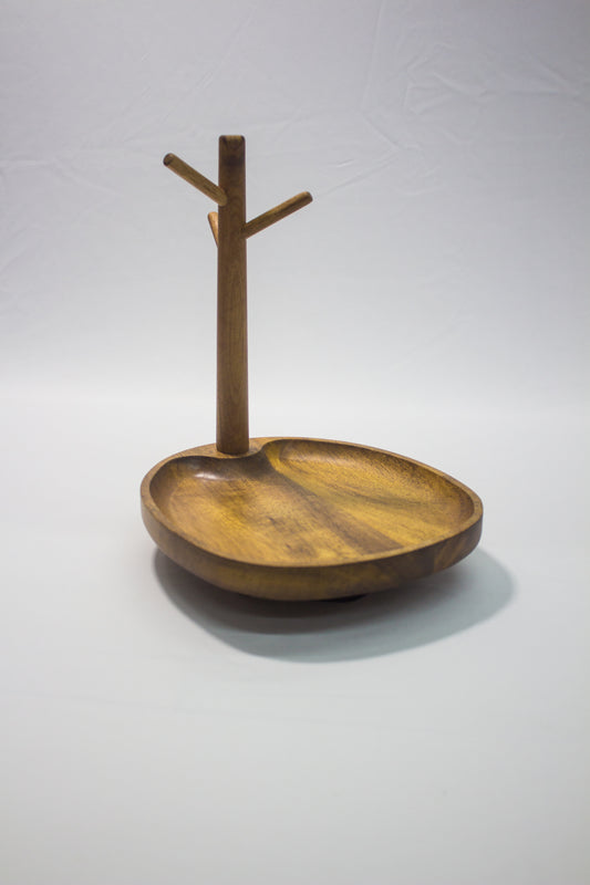 Solid wood jewelry/keyholder stand/tray