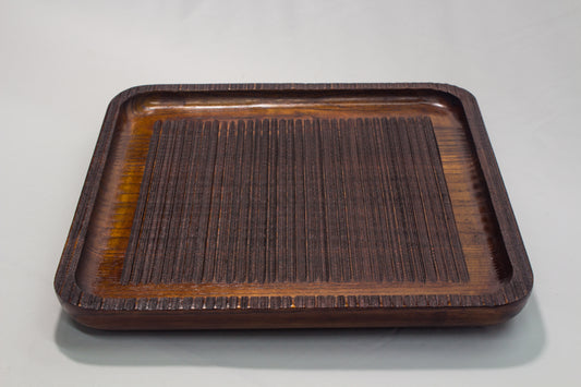 Japanese-style solid wood dinner plate